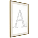 Poster - Capital A  - goud passepartout