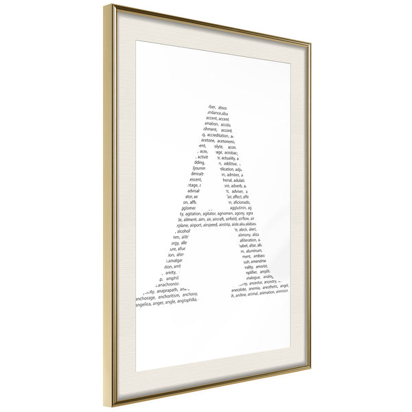 Poster - Capital A  - goud passepartout