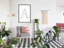 Poster - Capital A  - zwart passepartout