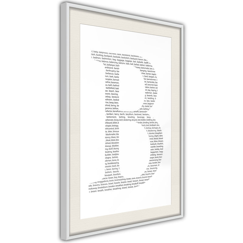 Poster - Capital B  - wit passepartout
