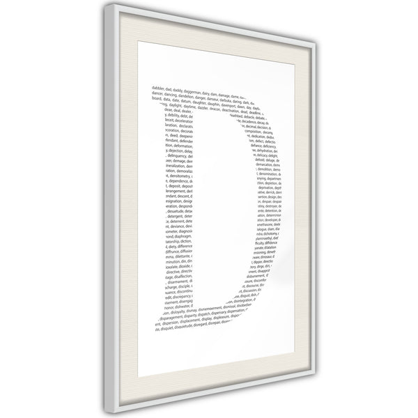 Poster - Capital D  - wit passepartout