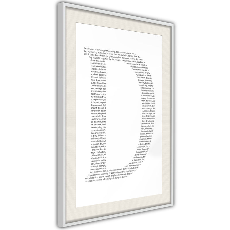 Poster - Capital D  - wit passepartout