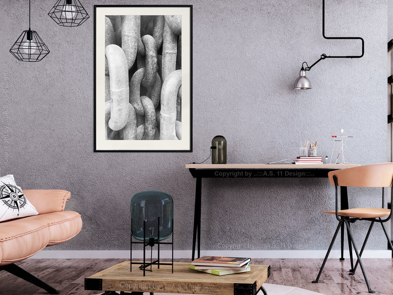 Poster - Chains  - zwart passepartout