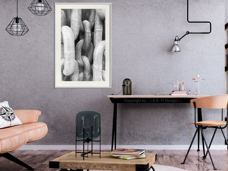 Poster - Chains  - wit passepartout