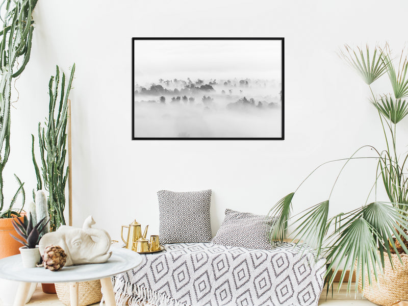 Poster - Fog Over the Forest  - zwart