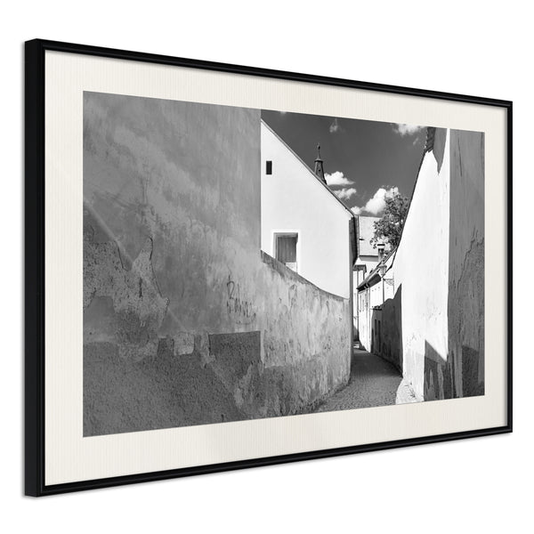 Poster - Sunny Day in the Town  - zwart passepartout