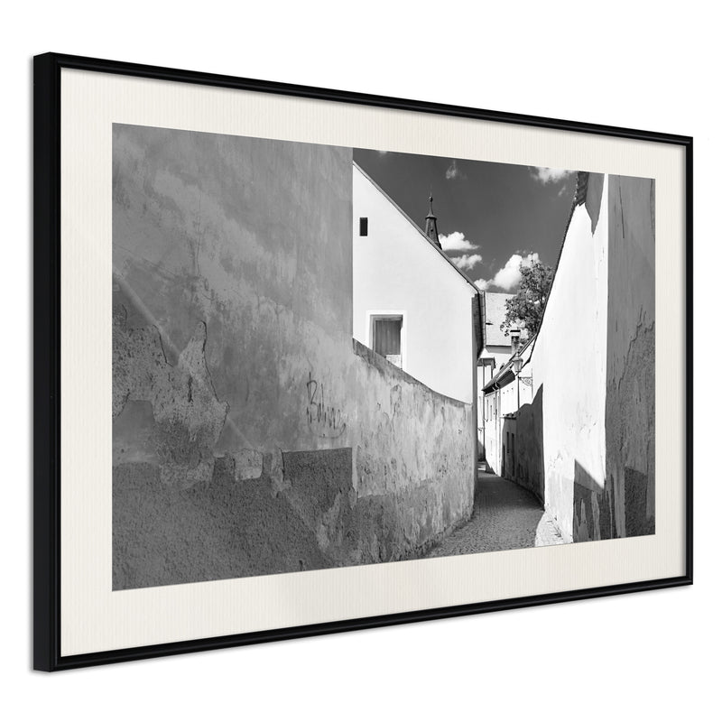 Poster - Sunny Day in the Town  - zwart passepartout