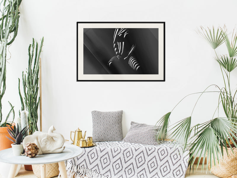 Poster - Blinds Shadow  - zwart passepartout