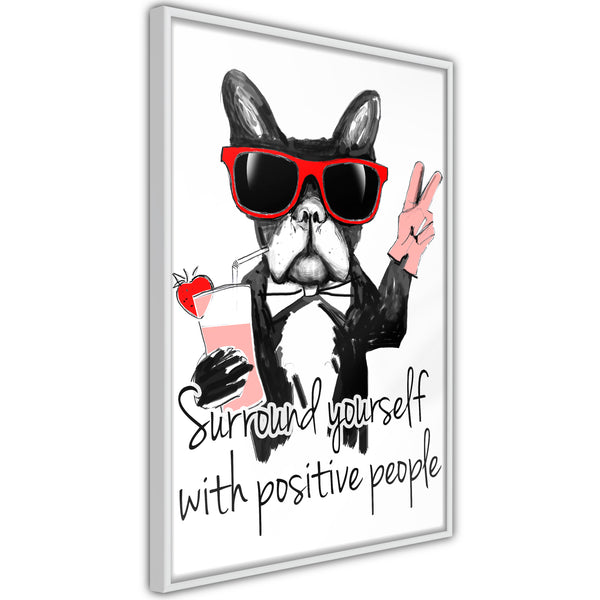 Poster - Positive Bulldog  - wit