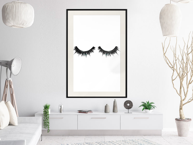 Poster - False Eyelashes  - zwart passepartout
