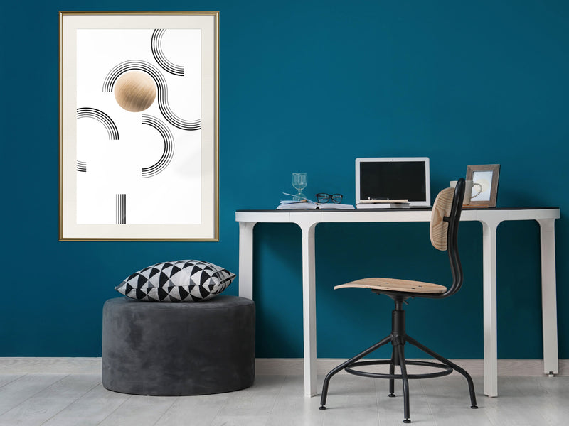 Poster - Sphere in a Trap  - goud passepartout