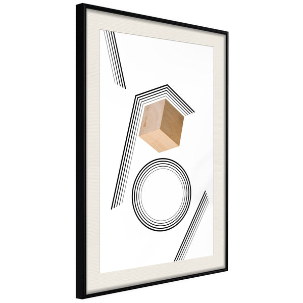 Poster - Cube in a Trap  - zwart passepartout