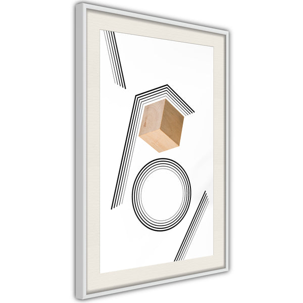 Poster - Cube in a Trap  - wit passepartout