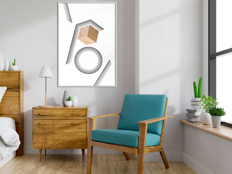 Poster - Cube in a Trap  - wit
