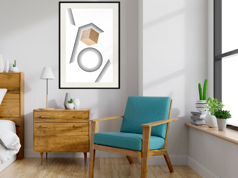 Poster - Cube in a Trap  - zwart passepartout