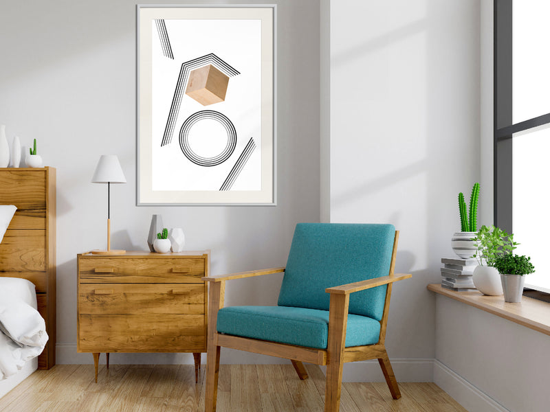 Poster - Cube in a Trap  - wit passepartout