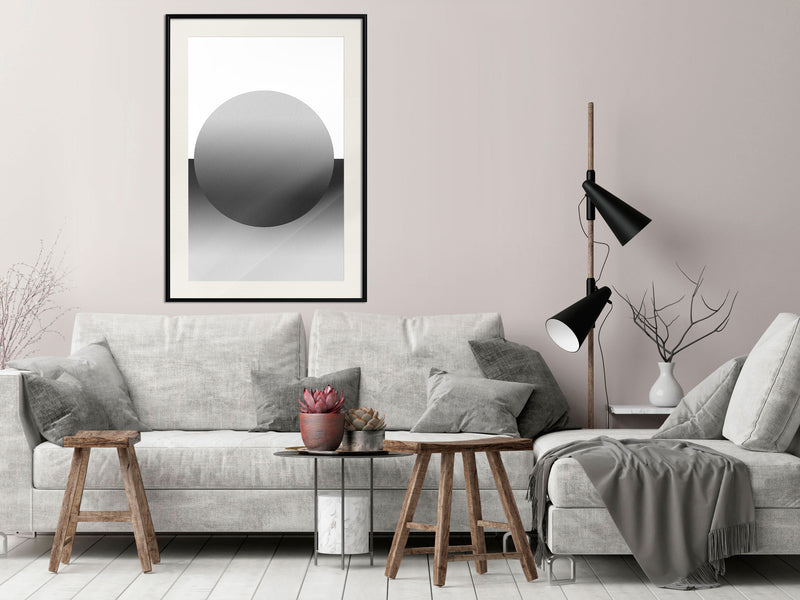 Poster - Levitating Sphere  - zwart passepartout