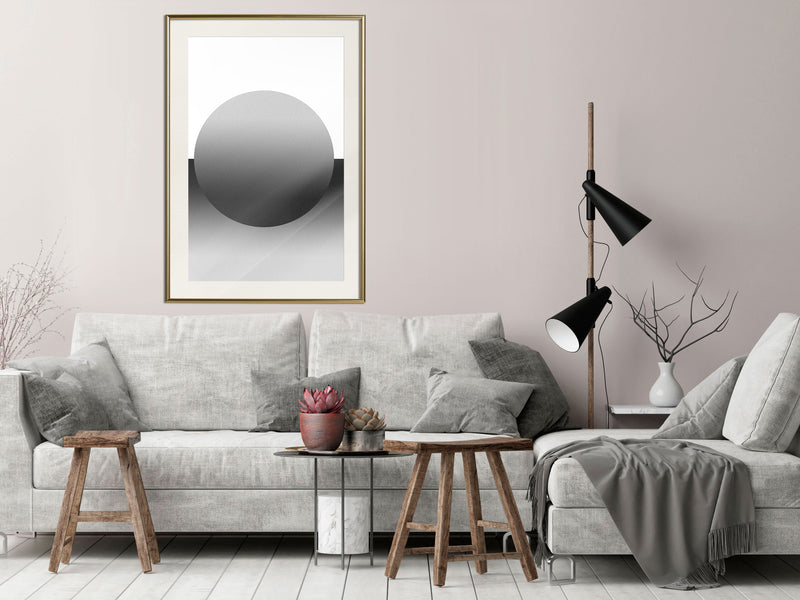 Poster - Levitating Sphere  - goud passepartout