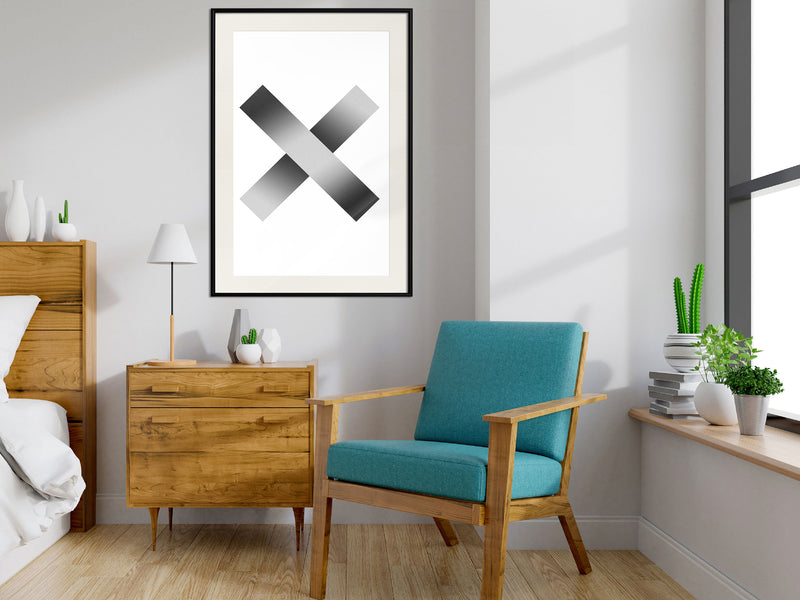 Poster - X  - zwart passepartout