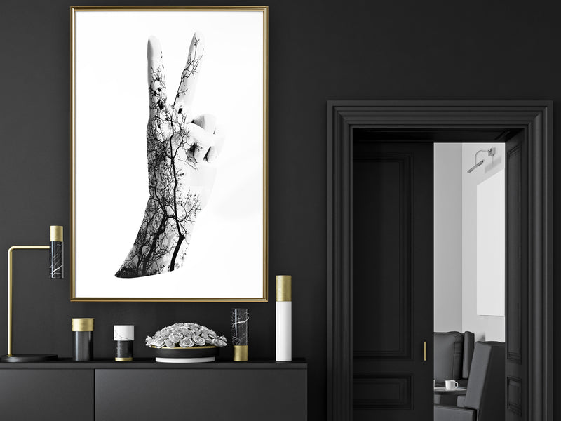 Poster - Peace  - goud