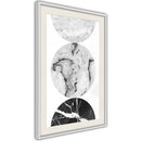 Poster - Three Shades of Marble  - wit passepartout