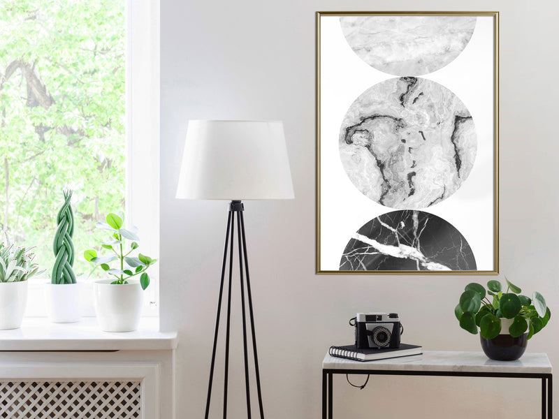 Poster - Three Shades of Marble  - goud