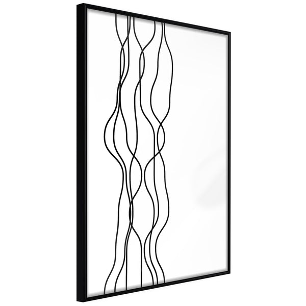 Poster - Wavy Lines  - zwart