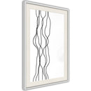 Poster - Wavy Lines  - wit passepartout
