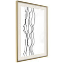 Poster - Wavy Lines  - goud passepartout