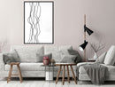 Poster - Wavy Lines  - zwart
