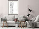 Poster - Wavy Lines  - zwart passepartout