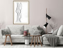 Poster - Wavy Lines  - goud passepartout