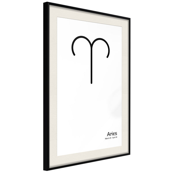 Poster - Zodiac: Aries II  - zwart passepartout