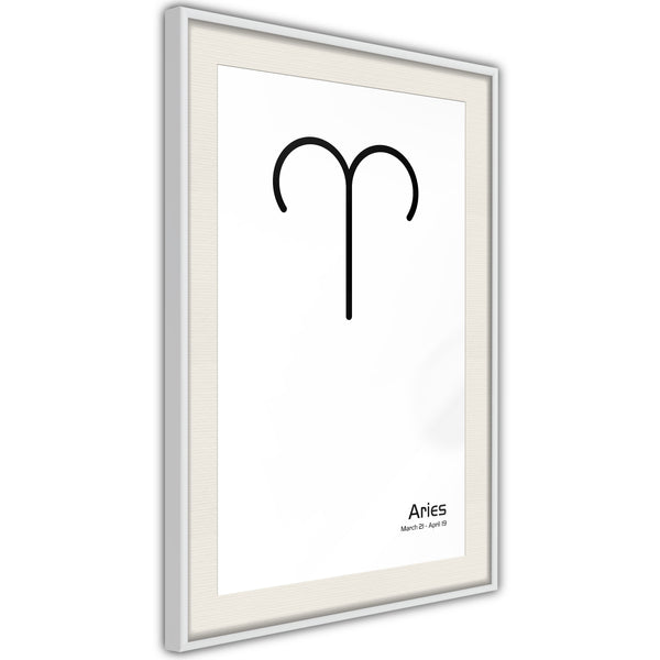 Poster - Zodiac: Aries II  - wit passepartout