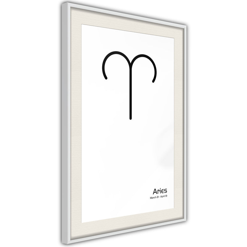 Poster - Zodiac: Aries II  - wit passepartout