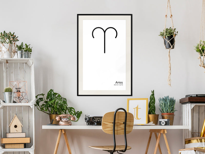 Poster - Zodiac: Aries II  - zwart passepartout