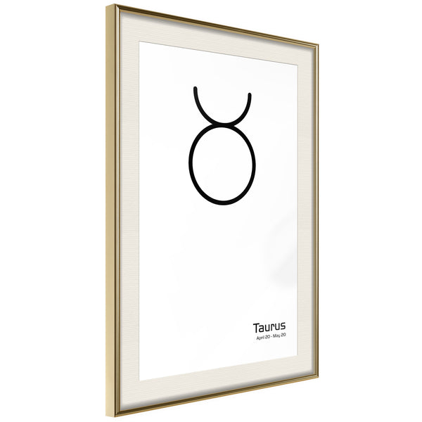 Poster - Zodiac: Taurus II  - goud passepartout