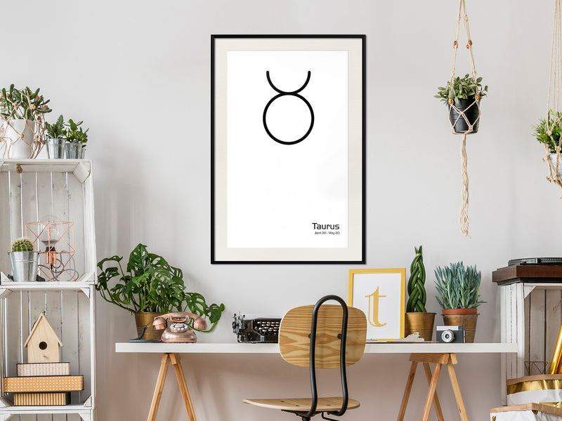 Poster - Zodiac: Taurus II  - zwart passepartout