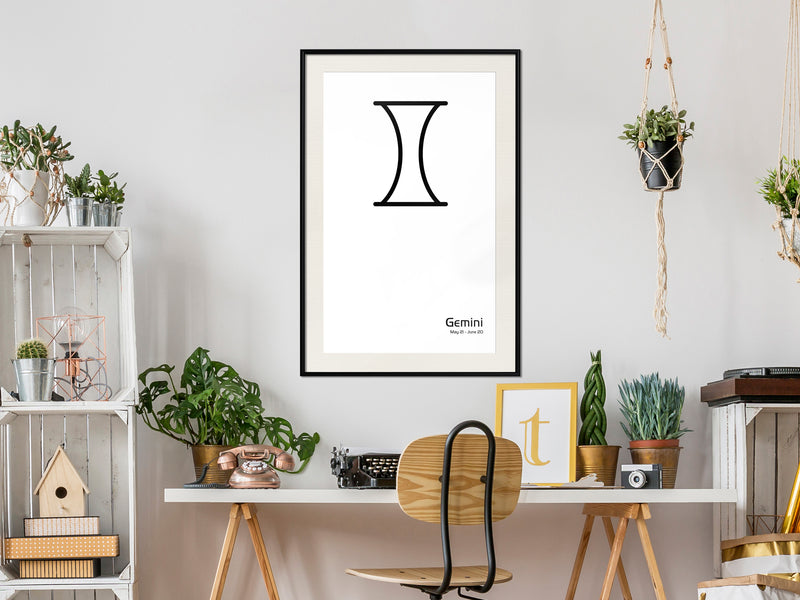 Poster - Zodiac: Gemini II  - zwart passepartout