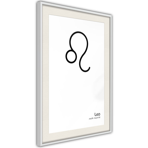Poster - Zodiac: Leo II  - wit passepartout