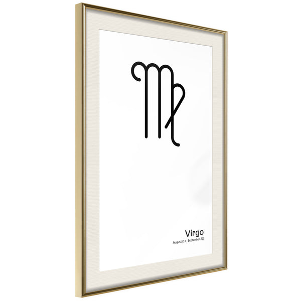 Poster - Zodiac: Virgo II  - goud passepartout