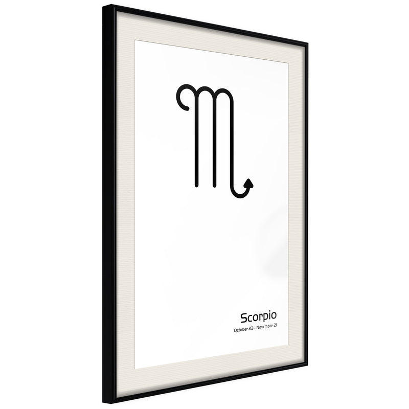 Poster - Zodiac: Scorpio II  - zwart passepartout