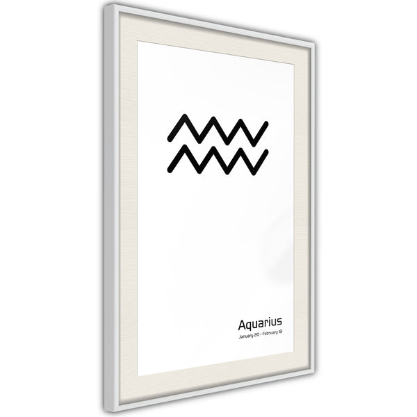 Poster - Zodiac: Aquarius II  - wit passepartout