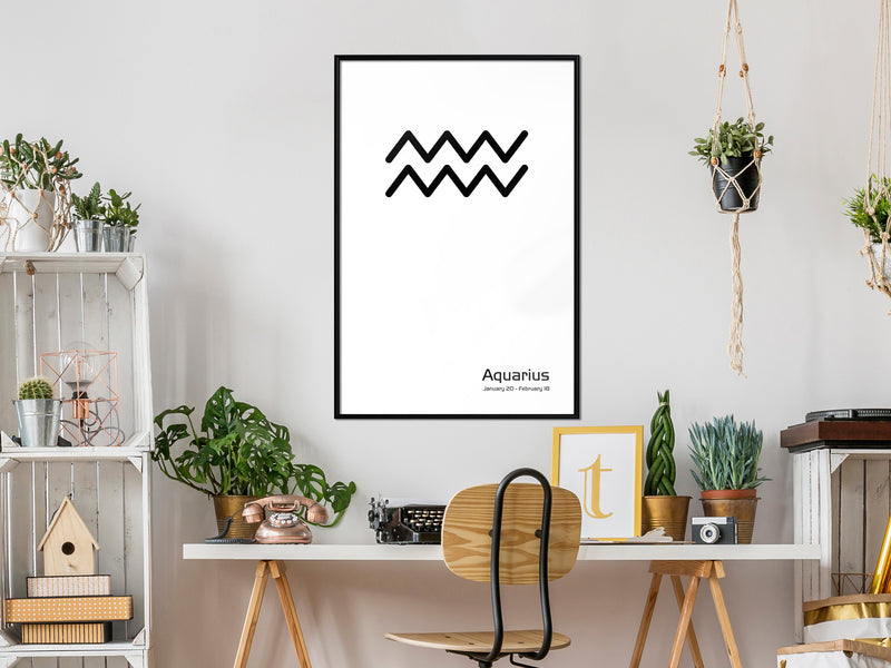 Poster - Zodiac: Aquarius II  - zwart
