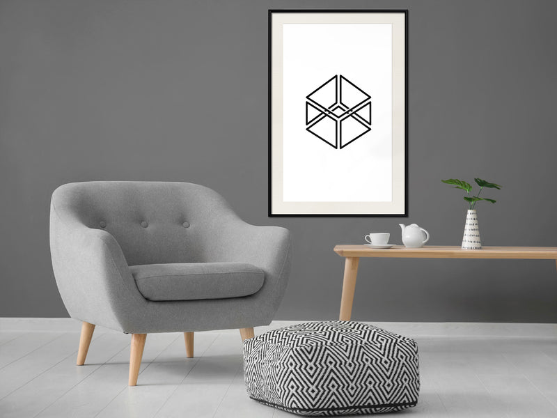 Poster - Count the Squares  - zwart passepartout