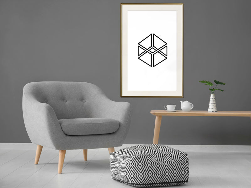 Poster - Count the Squares  - goud passepartout