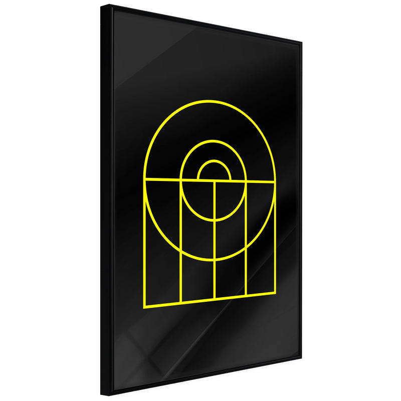Poster - Yellow Lines  - zwart