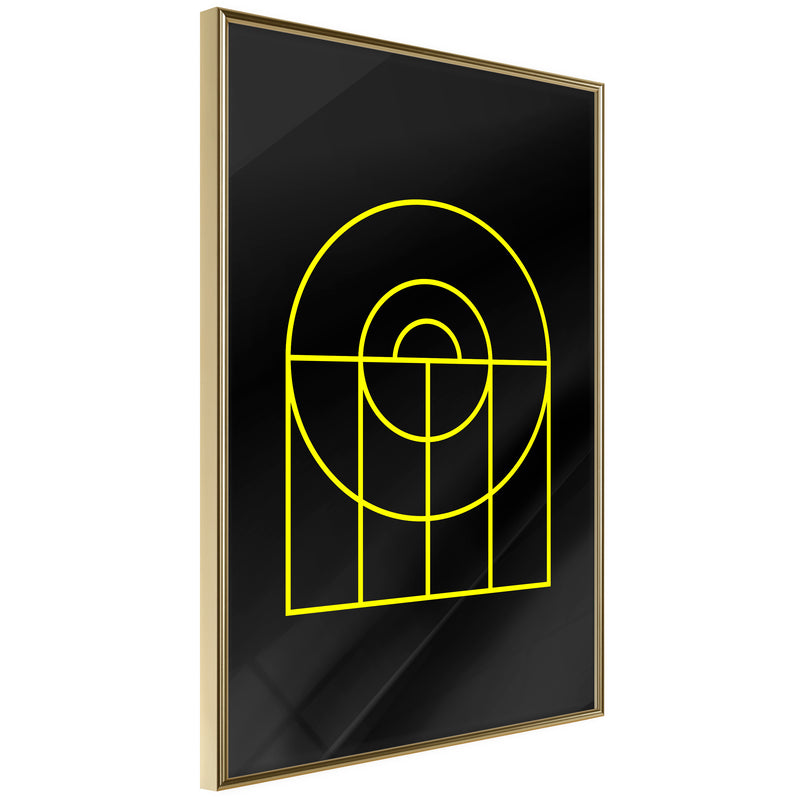 Poster - Yellow Lines  - goud
