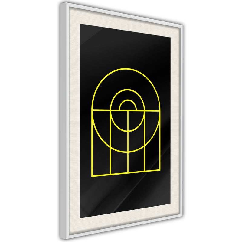 Poster - Yellow Lines  - wit passepartout