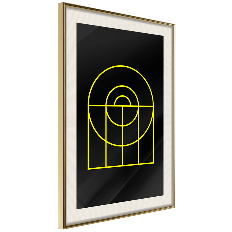 Poster - Yellow Lines  - goud passepartout
